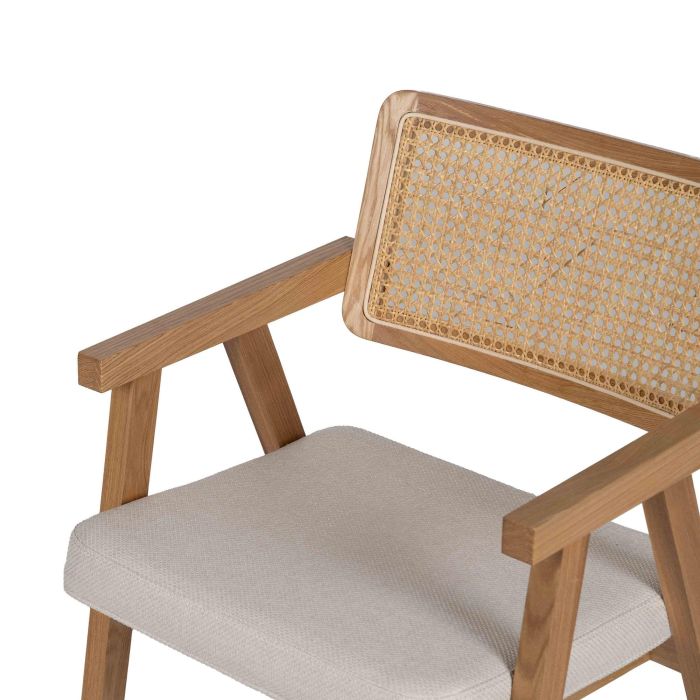 Silla Brazos Natural Madera / Fibra 56 X 55 X 81 cm