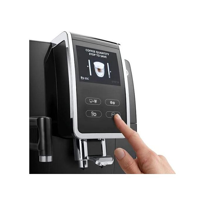 De'Longhi Máquina de Café Automática Dinamica Plus ECAM370.70.B, 19 Bar, Molinillo Integrado, Espumador de Leche, Negro, 1450W