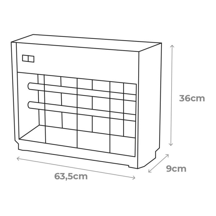 Mata insectos profesional eléctrico 2x20w 150m² 64x10x36cm color cromo/negro edm 1