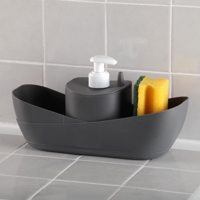 Dispensador De Jabon Gris Versa 11X26CM 1 Dispensador De Jabon Gris Versa 11X26CM 1