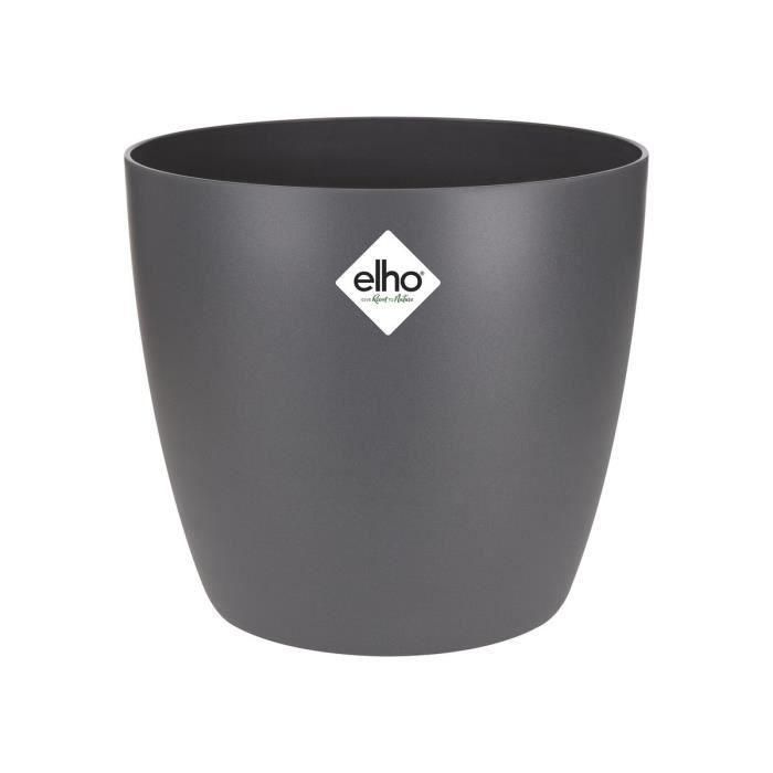 Elho Brussels Rond 30 Maceta para Interior Antracita Ø 29,5 x H 27,1 cm