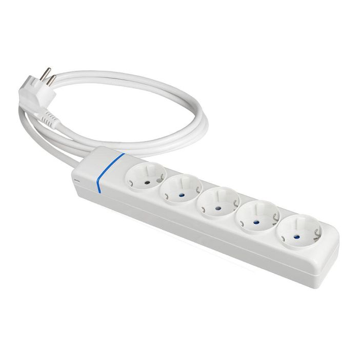 Prolongador con 5 tomas 2p+t, 16 a 250 v de cable h05vv-f 3 g 1,5 m.