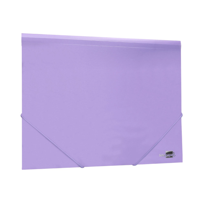 Liderpapel Carpeta Tres Solapas Polipropileno DIN A4 Color Lavanda Opaco Cierre Gomas Lomos Flexibles Capacidad 100 Hojas 400 Micras 3