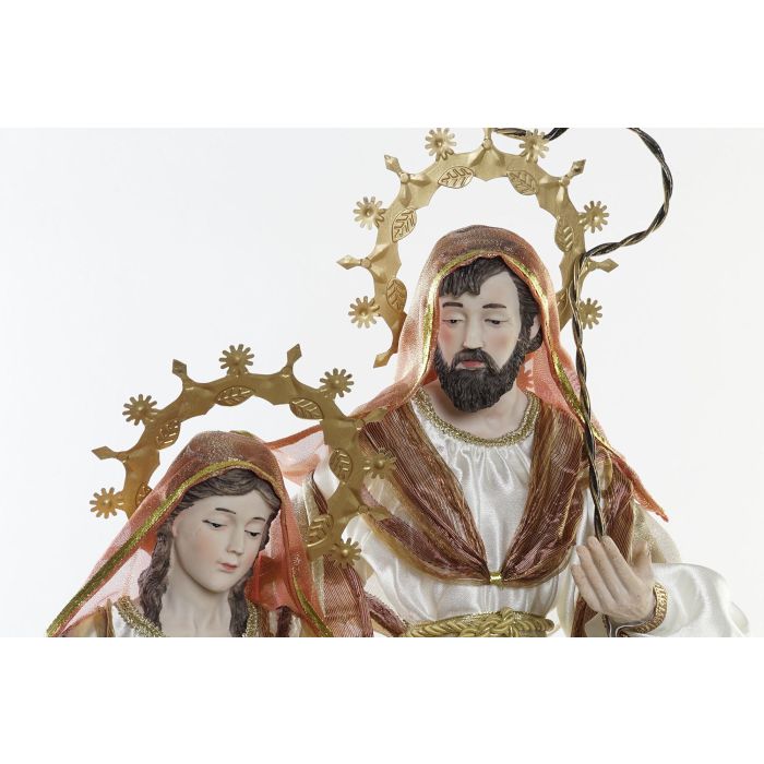 DKD Home Decor Nacimiento Navidad Tradicional Blanco Dorado Poliester 28 x 90 x 48 cm 1