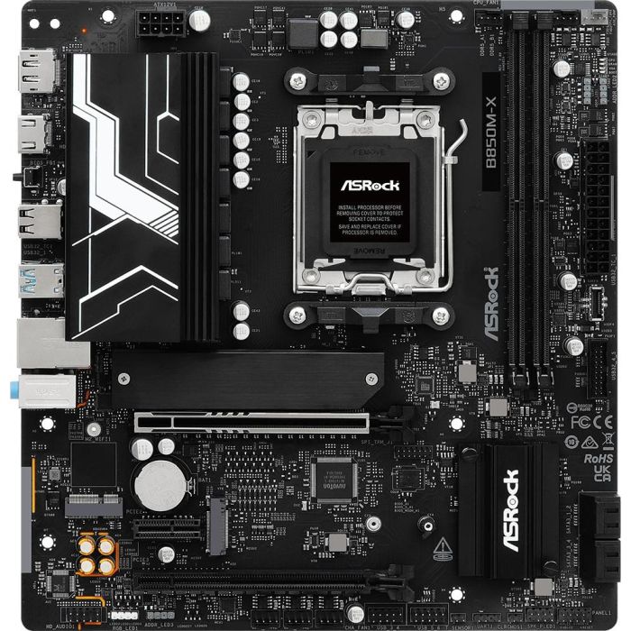 ASRock B850M-X R2.0 Placa Base AMD B850 Socket AM5 micro ATX para PC DDR5 M.2 SATA III 2.5 Gigabit Ethernet 1 ASRock B850M-X R2.0 Placa Base AMD B850 Socket AM5 micro ATX para PC DDR5 M.2 SATA III 2.5 Gigabit Ethernet 1