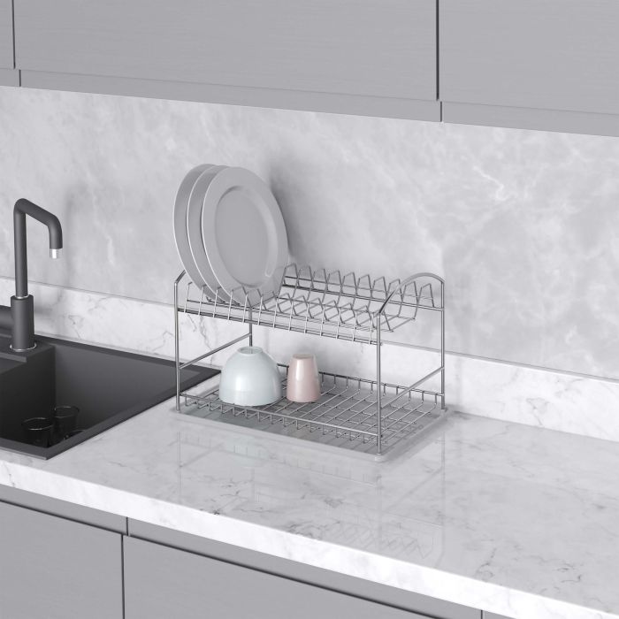 Emuca Escurreplatos para encimera Suprastar, 435x270x275mm, Acero, Cromado 1 Emuca Escurreplatos para encimera Suprastar, 435x270x275mm, Acero, Cromado 1