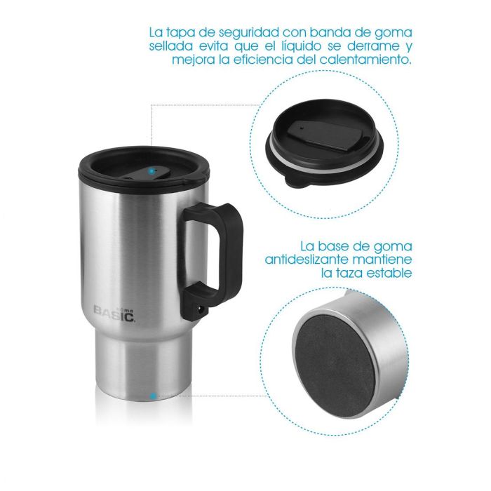 Basic Home Taza de Viaje Eléctrica con Conexión a Cargador de Coche - 17 cm Alto (12 Unidades) 4