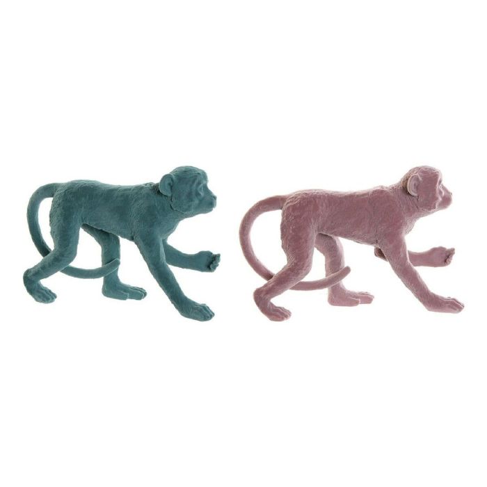 DKD Home Decor Figura Decorativa Tropical de Resina Diseño Mono Estilo Exótico Verde Rosa 9.5 x 19 x 31 cm (2 Unidades) DKD Home Decor Figura Decorativa Tropical de Resina Diseño Mono Estilo Exótico Verde Rosa 9.5 x 19 x 31 cm (2 Unidades)