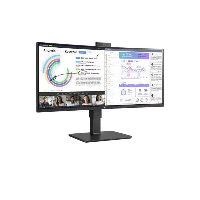 LG 34BQ77QC-B Monitor Curvo Ultrapanorámico Profesional 34" WQHD IPS con Webcam Integrada, USB-C 90W, RJ45 Ethernet, Negro Ergonómico 2 LG 34BQ77QC-B Monitor Curvo Ultrapanorámico Profesional 34" WQHD IPS con Webcam Integrada, USB-C 90W, RJ45 Ethernet, Negro Ergonómico 2