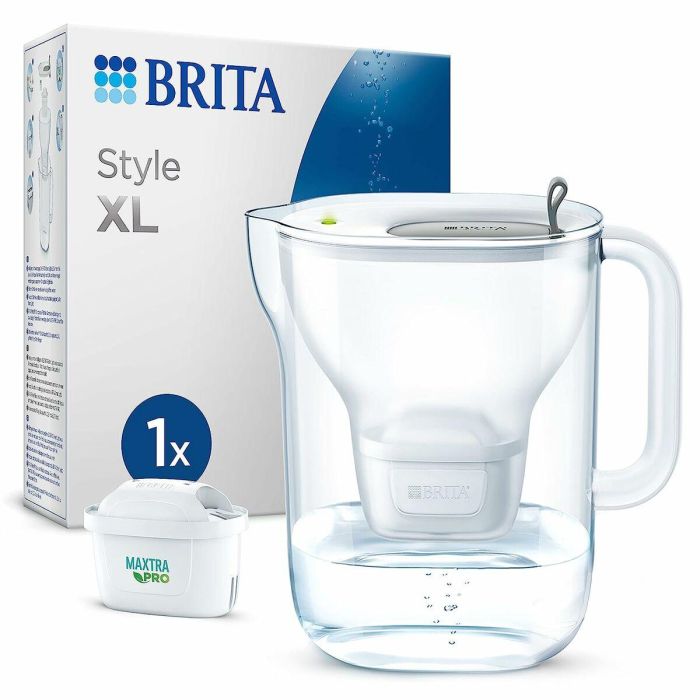 Estilo de filtrado de Brita CARAFE XL Gray (3.6L) incluyó 1 cartucho de filtro Maxtra Pro All-in-1 5