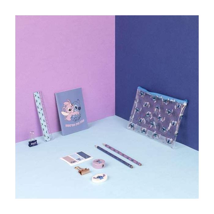 Cerdá Set de Papelería Escolar Completo Stitch Azul, Ideal para Niños de 3 a 12 Años 1