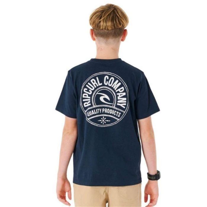 Camiseta de Manga Corta Infantil Rip Curl Stapler Azul marino 3
