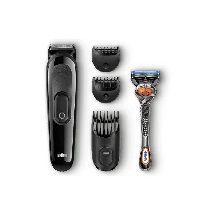 Braun SK3000 Cortapelos Inalámbrico Recargable con Batería, 4 en 1 para Barba y Cabello, 4 Accesorios y 13 Longitudes, Negro 1 Braun SK3000 Cortapelos Inalámbrico Recargable con Batería, 4 en 1 para Barba y Cabello, 4 Accesorios y 13 Longitudes, Negro 1