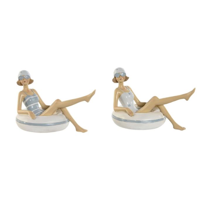 Figura Mediterraneo DKD Home Decor Azul Celeste Blanco 10 x 10.5 x 17.5 cm (2 Unidades)