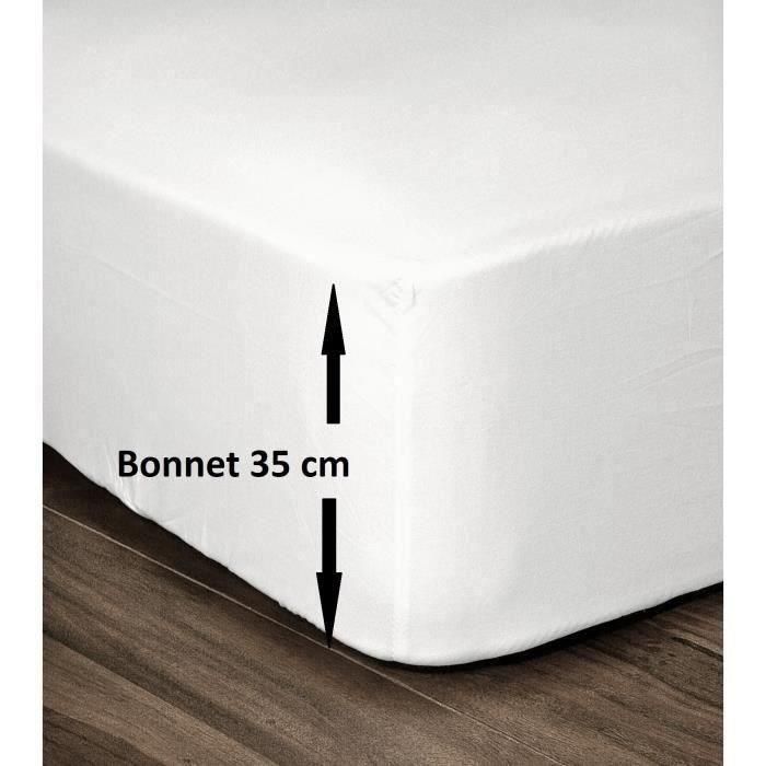 LOVELY HOME Sábana ajustable 100% Algodón 140x190cm - Sombrero 35cm - Blanco LOVELY HOME Sábana ajustable 100% Algodón 140x190cm - Sombrero 35cm - Blanco