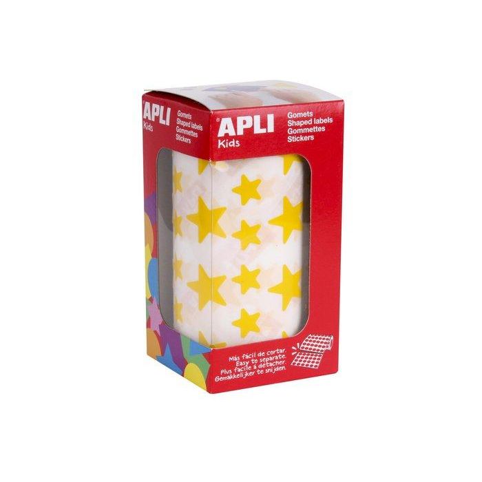Apli Gomets Estrella 12,5 mm y 19,5 mm Rollo Amarillo - 2.360 gomets