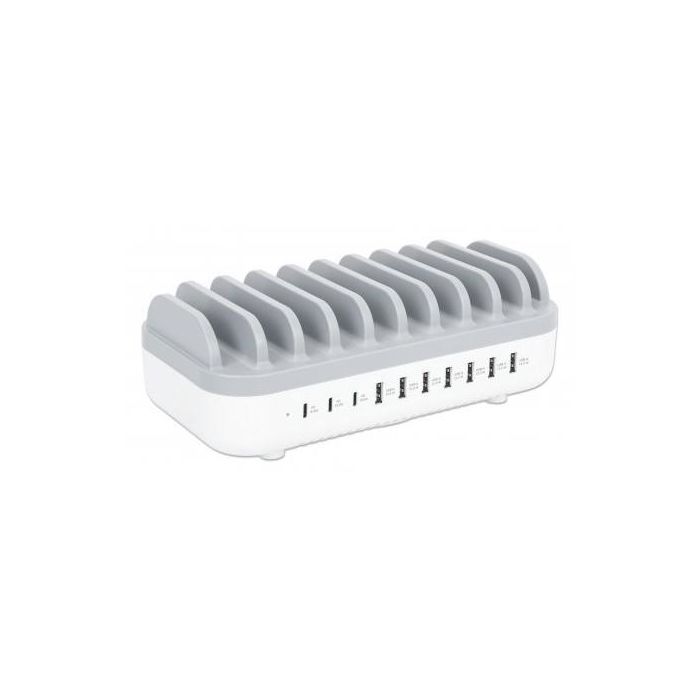 MANHATTAN Estación de Carga USB 10 Puertos 120W Blanco/Gris 1 MANHATTAN Estación de Carga USB 10 Puertos 120W Blanco/Gris 1