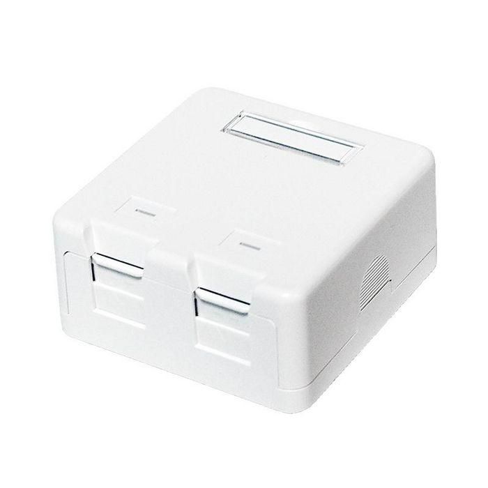 LogiLink Surface mount box for 2 keystone modules, with dust shutter, white LogiLink Surface mount box for 2 keystone modules, with dust shutter, white