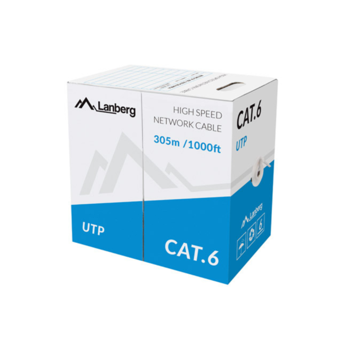 Lanberg LCU6-11CU-0305-S Cable de Red Cat6 UTP Sólido 305m Gris
