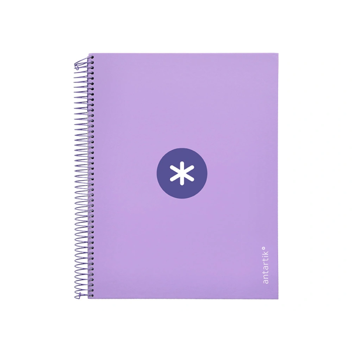 Antartik Cuaderno Espiral Micro A4 Forrada 120 Hojas 90gr Horizontal 5 Bandas Lavanda 1
