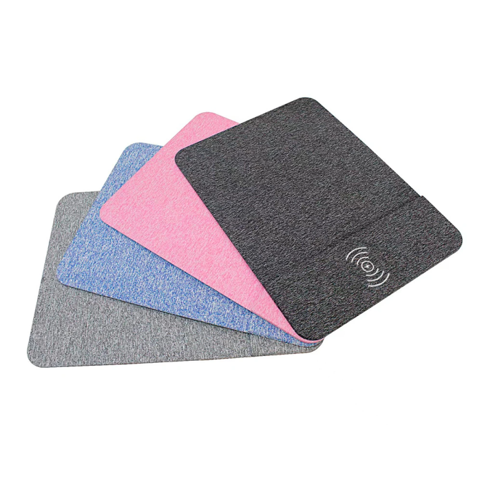 Q-connect Alfombrilla para Ratón con Cargador Inalámbrico, Gris, 300x220 mm 3