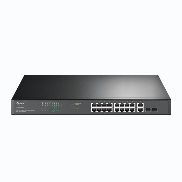TP-Link TL-SG1218MP Switch Gigabit de 18 Puertos (16 PoE+ RJ45 y 2 SFP Combo) con Presupuesto PoE de 250W para Montaje en Rack