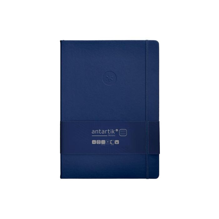 Cuaderno Con Gomilla Antartik Notes Tapa Dura A4 Hojas Rayas Azul Marino 100 Hojas 80 gr Fsc 1