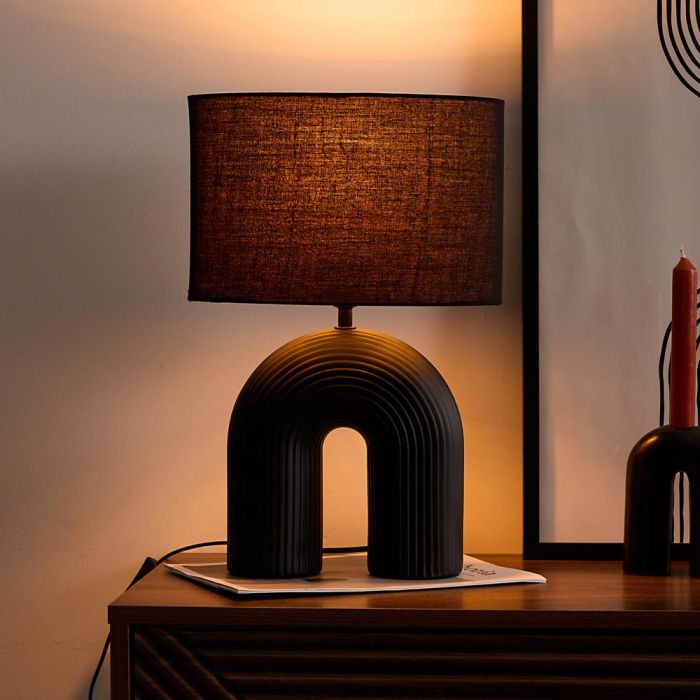 Lámpara Archi Cerámica Negra Home Deco Factory 1