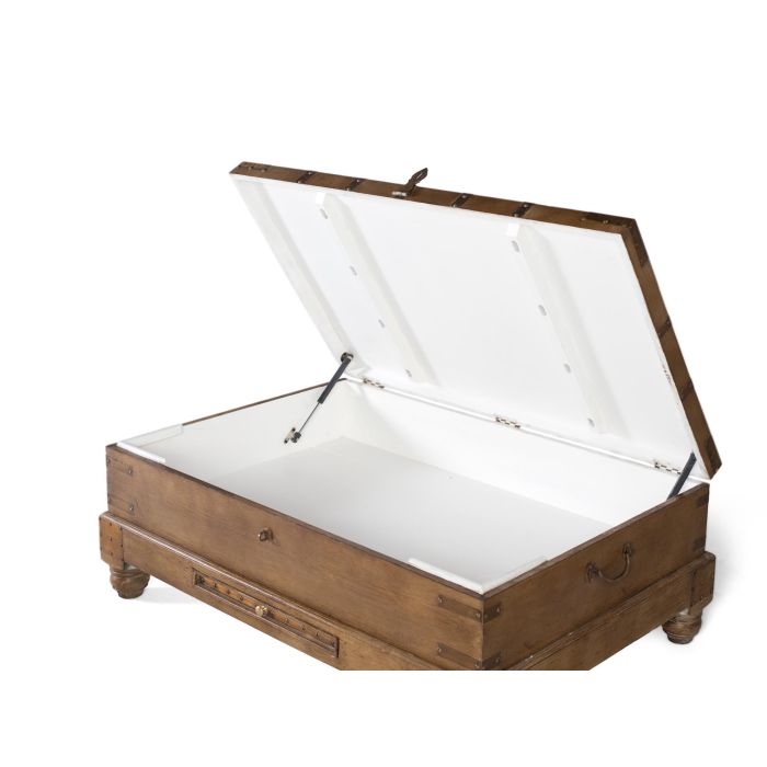 GINER Y COLOMER Mesa de Centro Baúl Madera Maciza Mango Tapa Abatible Caja Frontal 5