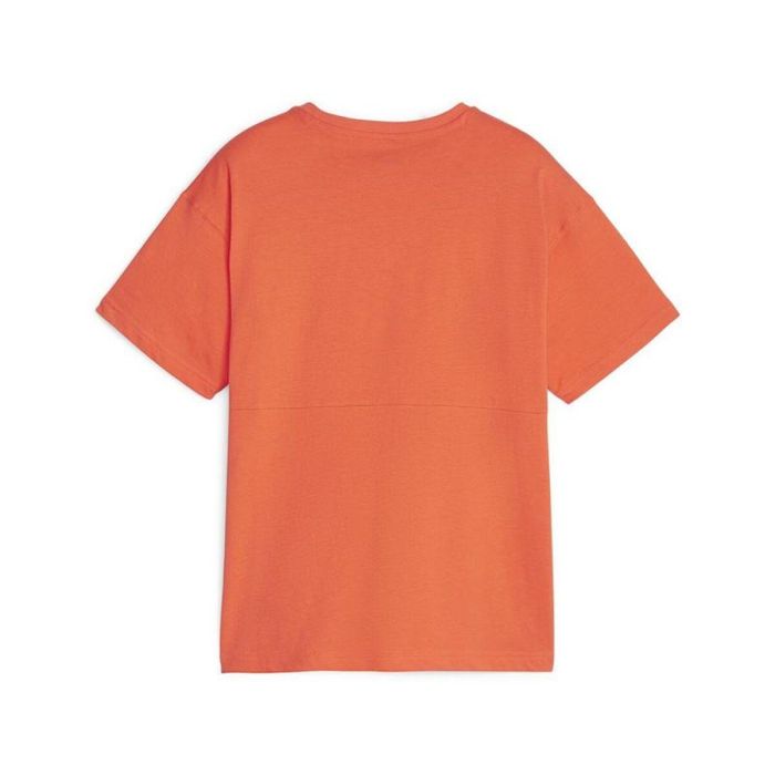 Camiseta de Manga Corta Infantil Puma Power Colorblock Naranja Oscuro 1