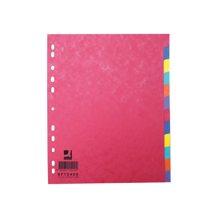 Q-connect Separadores Cartulina Brillo Juego de 12 DIN A4+ Colores Vivos Opacos 1 Q-connect Separadores Cartulina Brillo Juego de 12 DIN A4+ Colores Vivos Opacos 1