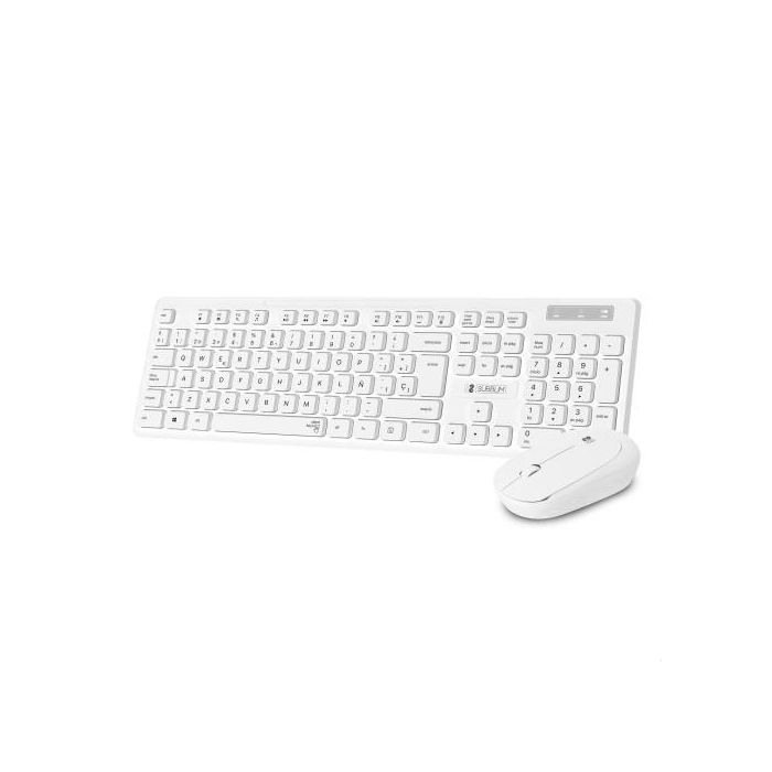 Teclado y Ratón Subblim Combo Business Slim Silencioso Inalámbrico/ Blanco