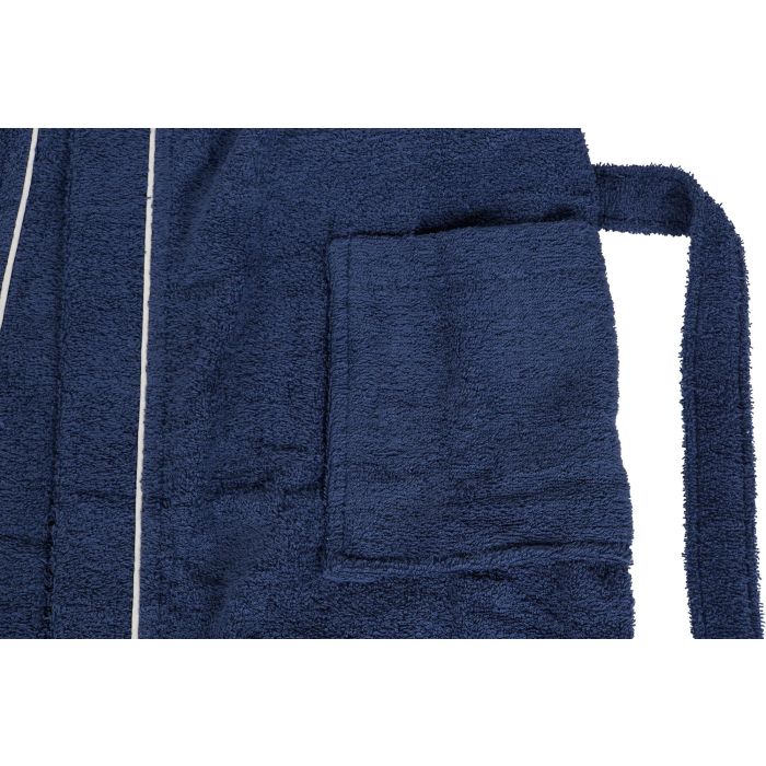 DKD Home Decor Albornoz Basicos Azul Algodon Set 2 Piezas 68 x 123 x 1 cm 5