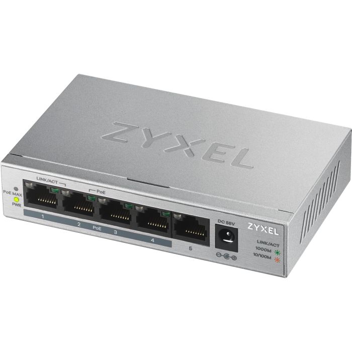 Zyxel GS1005HP-EU0101F Switch No Administrado 5 Puertos Gigabit Ethernet PoE Plata 0 Zyxel GS1005HP-EU0101F Switch No Administrado 5 Puertos Gigabit Ethernet PoE Plata 0