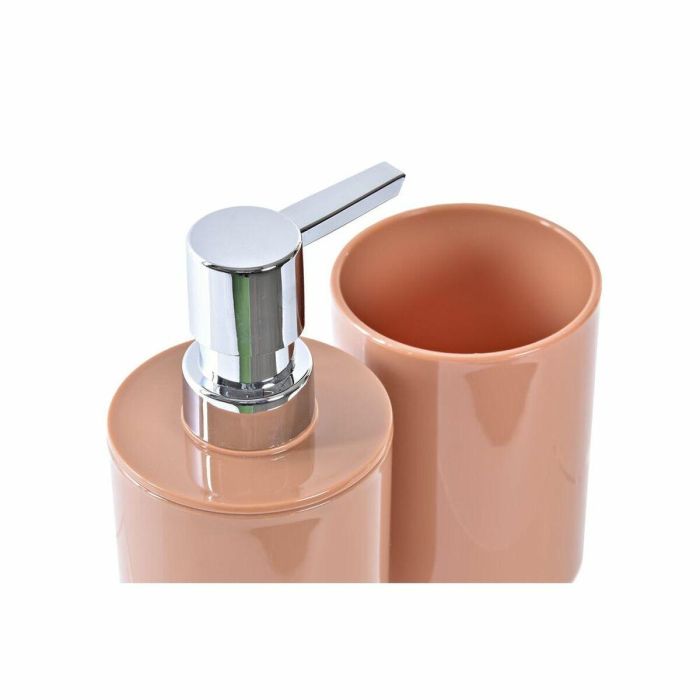 DKD Home Decor Set de 2 Accesorios Decorativos de Baño Moderno en Ps y Bambú, Colores Naranja, Gris y Natural, 7x7x16 cm 3 DKD Home Decor Set de 2 Accesorios Decorativos de Baño Moderno en Ps y Bambú, Colores Naranja, Gris y Natural, 7x7x16 cm 3
