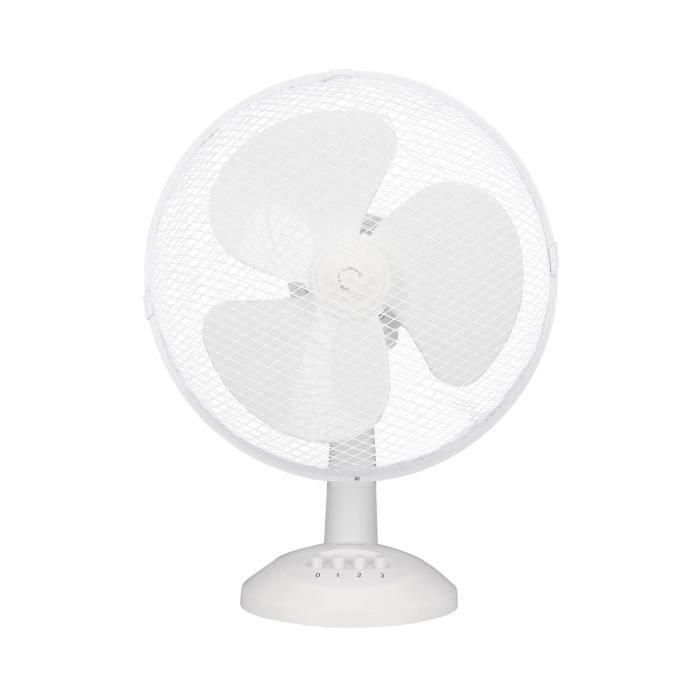 Ventilador de mesa OCEANIC - 40W - Diámetro 30 cm - 3 velocidades - Oscilante - Blanco