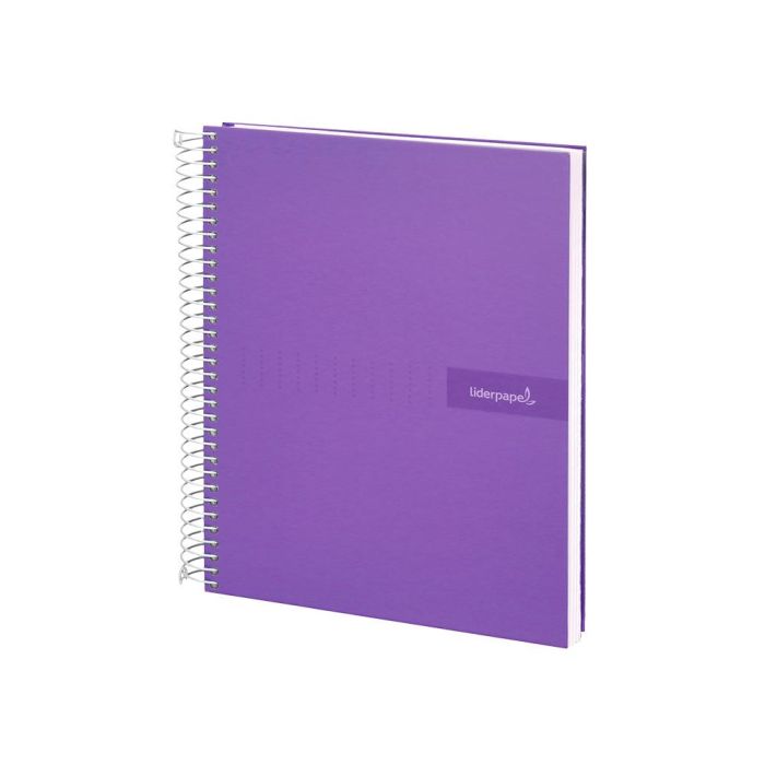 Cuaderno Espiral Liderpapel A4 Crafty Tapa Forrada 80H 90 gr Cuadro 4 mm Con Margen Color Violeta 4