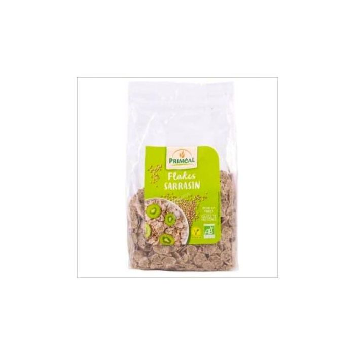 PRIMEAL Flakes de Trigo Sarraceno Bio Vegan 250g para Desayuno Crujientes con Leche o Bebida Vegetal