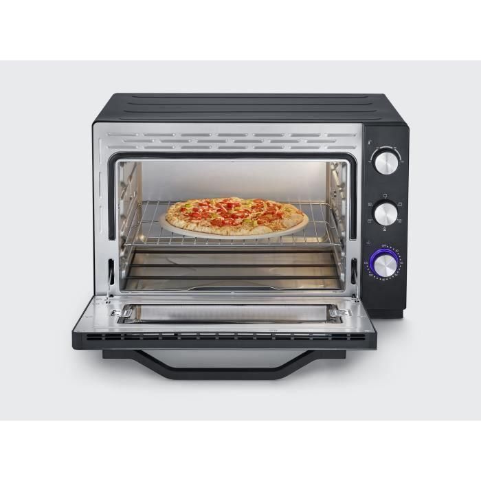 Severin a 2073 horno posible XXL con calor giratorio 60 L con piedra de pizza y giros, 2,200 W, temporizador de 120 minutos, negro/acero inoxidable 1