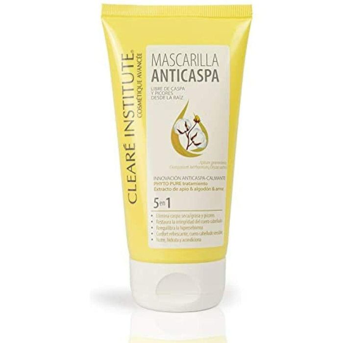 Clearé Institute Mascarilla Anticaspa Tratamiento Capilar 150 ml Caspa Seca Grasa - Elimina Picor, Previene Reaparición con Tecnología PHYTO PURE