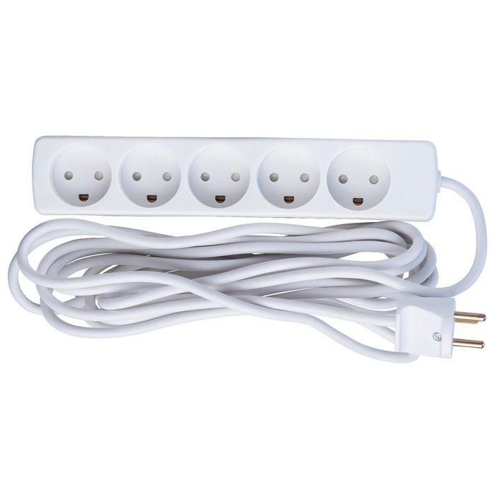 MicroConnect 5-way Danish socket Power Strip 5m White MicroConnect 5-way Danish socket Power Strip 5m White