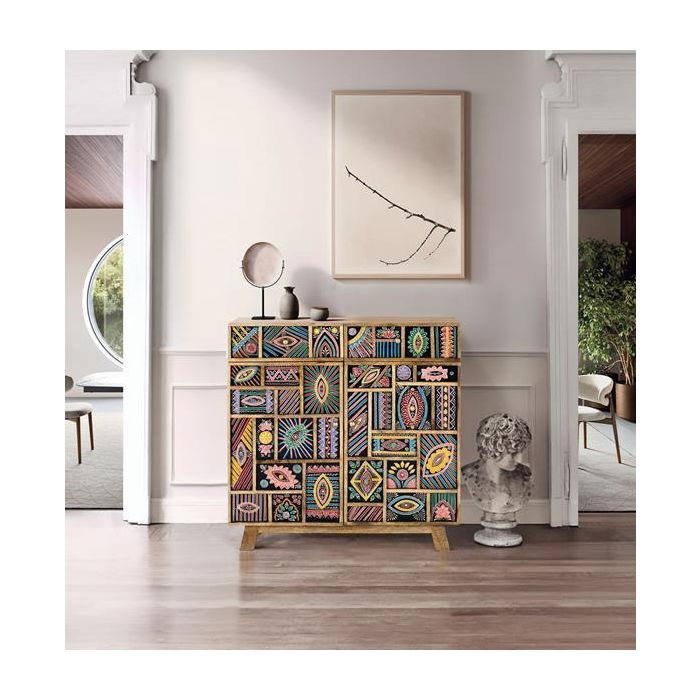 Giner y Colomer Aparador de Madera de Mango 80 cm con 2 Cajones y 2 Puertas 6