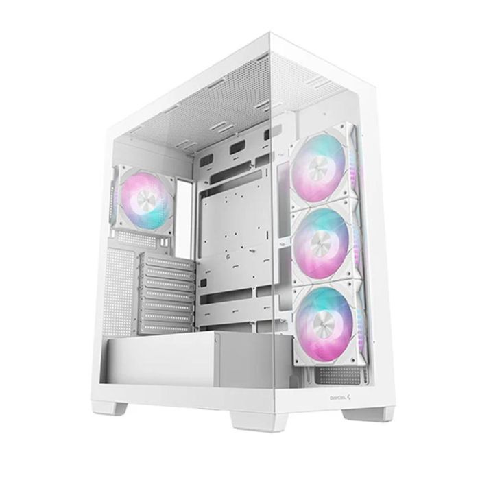 Deepcool Caja Gaming CG580 4F WH Blanca con 4 Ventiladores ARGB - Chasis ATX con Cristal Templado para Gaming y PC de Alto Rendimiento