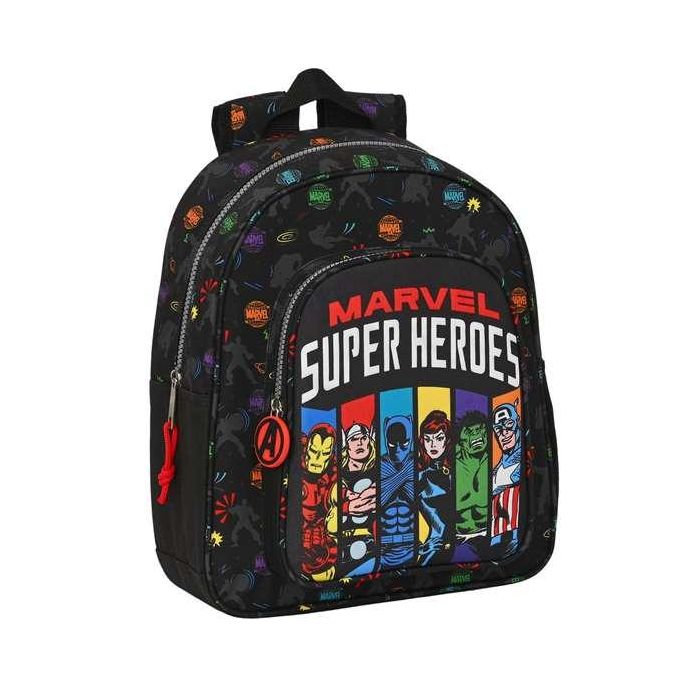 Mochila Infantil The Avengers Super heroes Negro (27 x 33 x 10 cm)