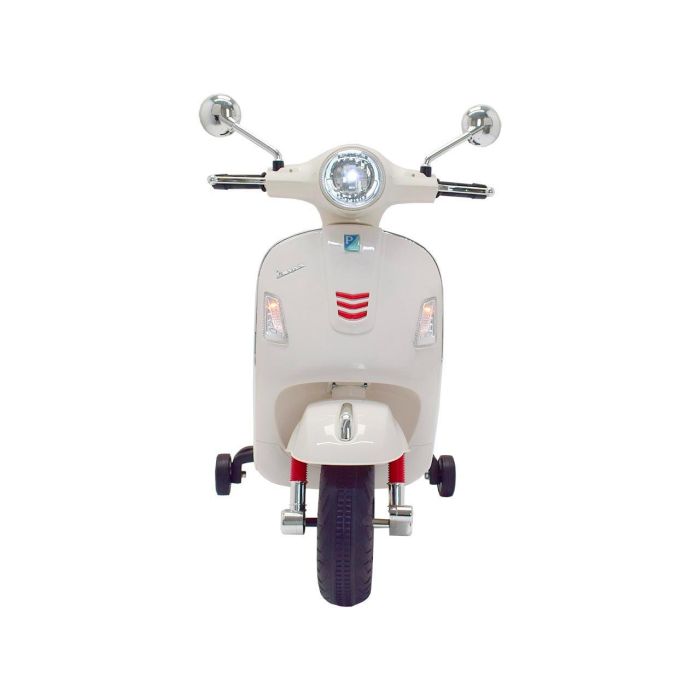 Tachan Vespa GTS 12V Blanca Licencia Oficial Moto Eléctrica Infantil con Baterías Recargables, Faros LED, USB y MP3 para Niños +3 Años 1