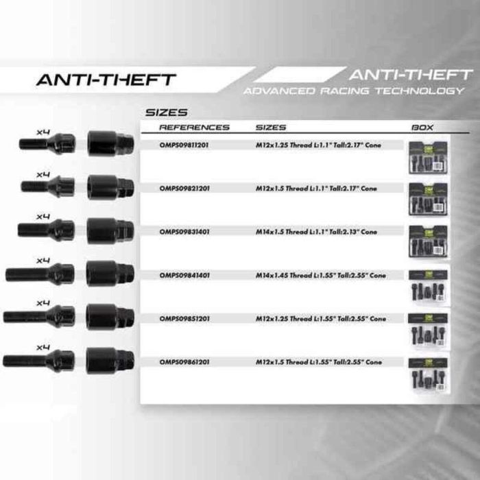 Kit de tornillos OMP OMPS09521201 M12 x 1,50 4 uds 4 Kit de tornillos OMP OMPS09521201 M12 x 1,50 4 uds 4