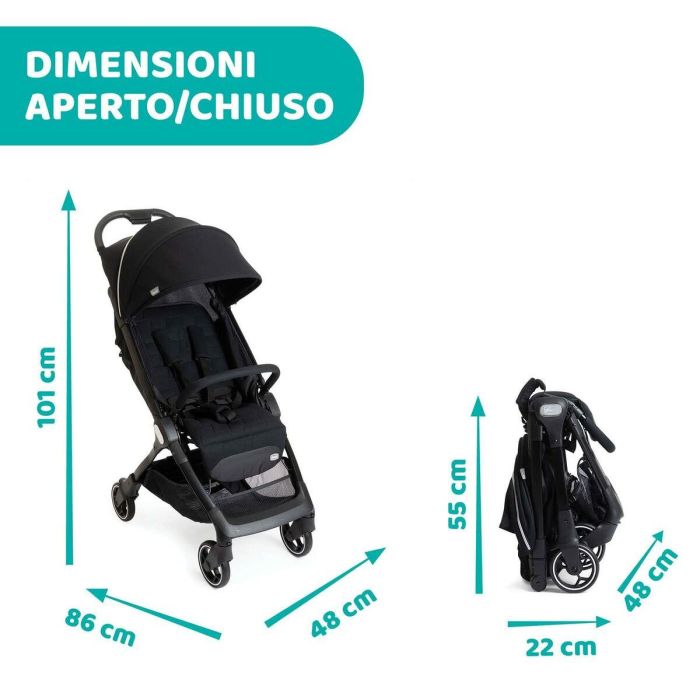 Chicco CHI8058664139668 Cochecito paraguas Nosotros 4 ruedas negro 11 Chicco CHI8058664139668 Cochecito paraguas Nosotros 4 ruedas negro 11