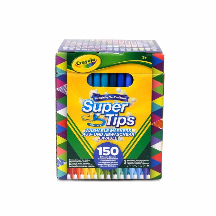 Crayola Rotuladores Super Tips Lavables 150 Unidades, Aptos para Niños a Partir de 3 Años 2
