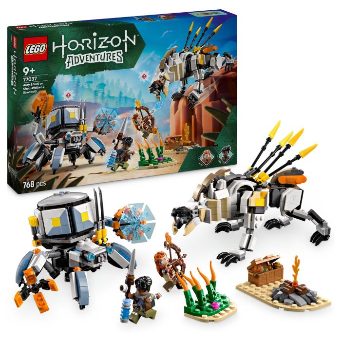 Lego Horizon Adventures 77037 Aloy y Varl contra Testudien y Sawtooth - Juego de Construcción para Niños y Niñas a Partir de 9 Años