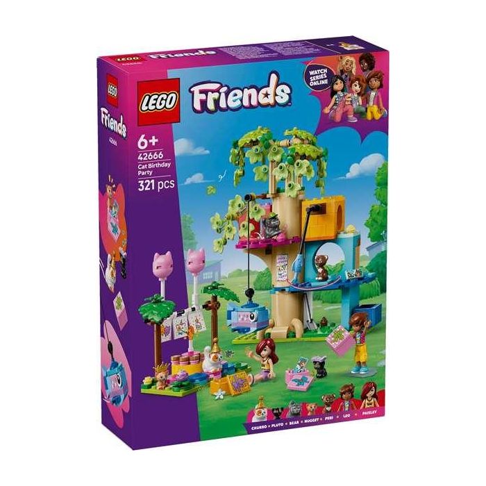 LEGO Friends Fiesta de Cumpleaños y Casa del Árbol Felina – Set de Construcción de Gatos para Niñas y Niños de 6+ Años LEGO Friends Fiesta de Cumpleaños y Casa del Árbol Felina – Set de Construcción de Gatos para Niñas y Niños de 6+ Años